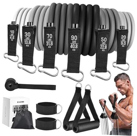 Resistance Bands for Working Out, 270 LBS Heavy Exercise Bands Black Gradient
