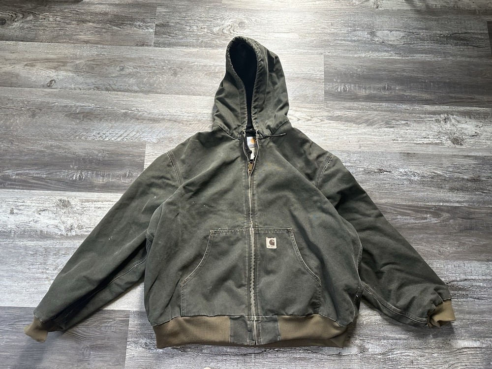 Vintage Carhartt J25 Mos Jacket Men's 2XL Moss Green Full Zip