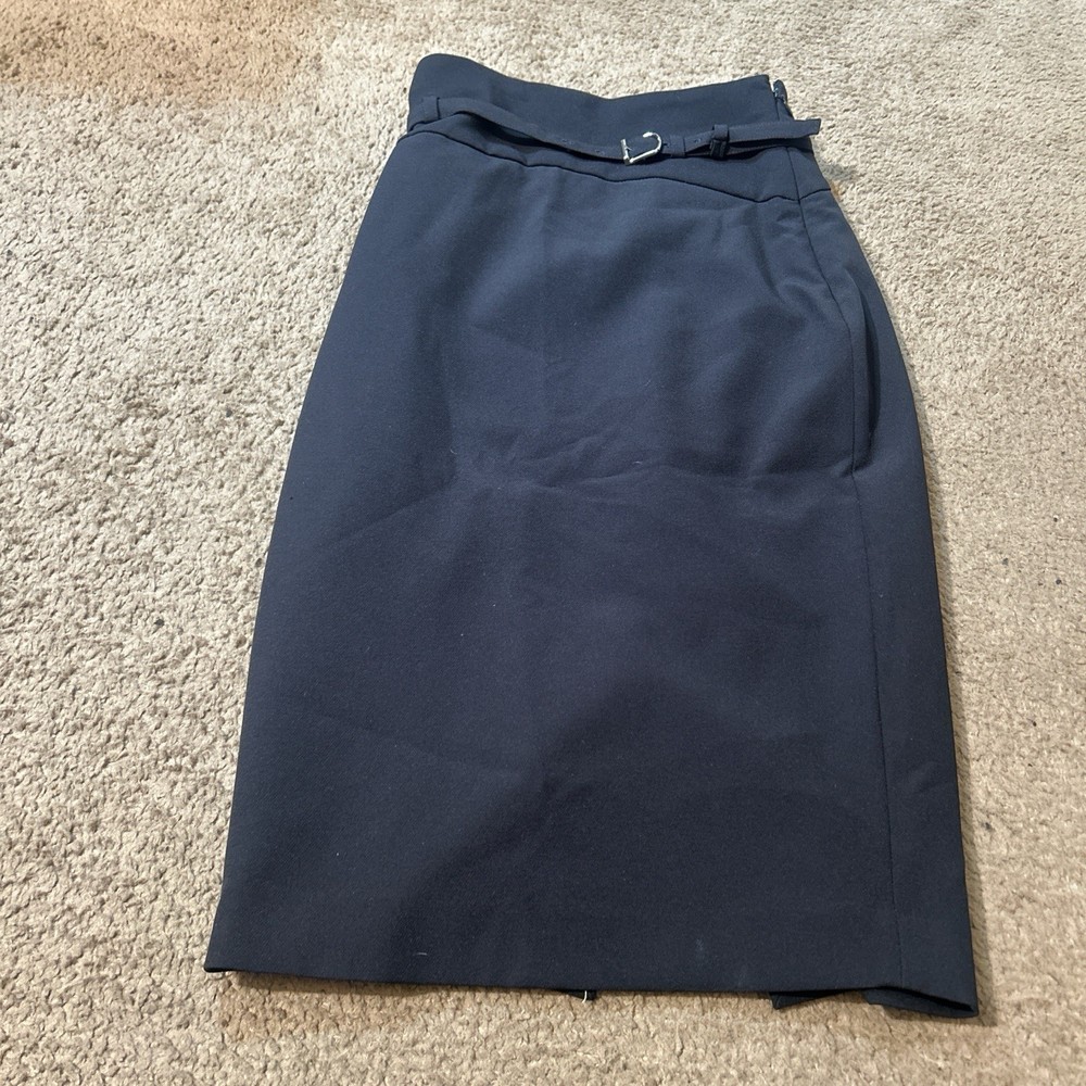 Express Womens High Rise Belted Pencil Skirt Size 00 Stretch Office Career