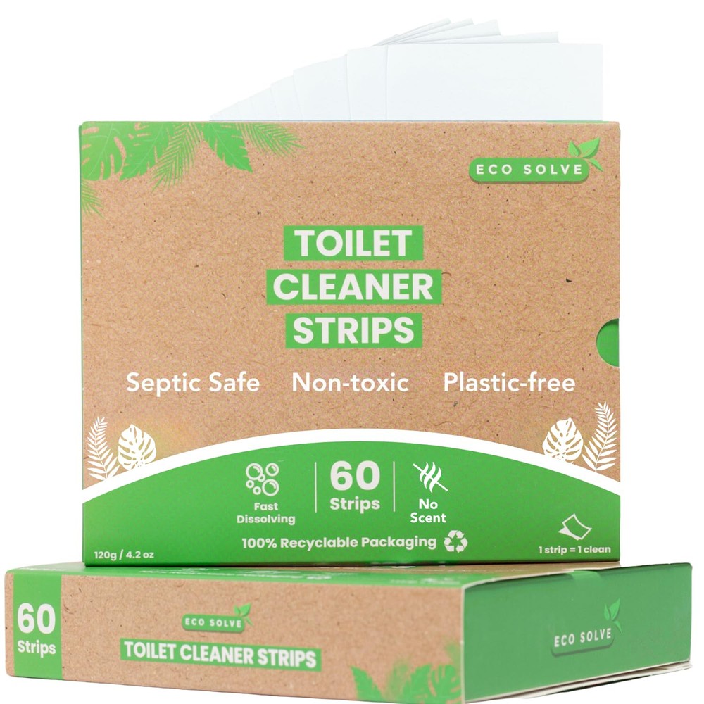 Toilet Bowl Cleaner Strips 60 Count, Unscented Eco-friendly, Non-toxic, Septi...
