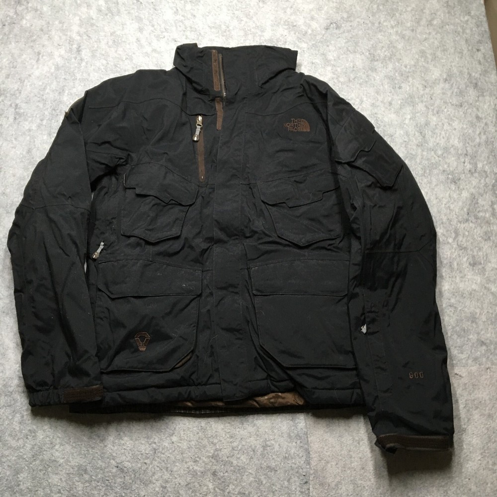 North Face RECCO Down 600 Coat Womens Small S Black Heavyweight Ski Jacket with Pockets