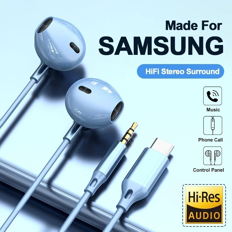 Type C 3.5mm For Samsung Galaxy S24 S23 S22 Ultra Headphones In-ear USB Hot Sale