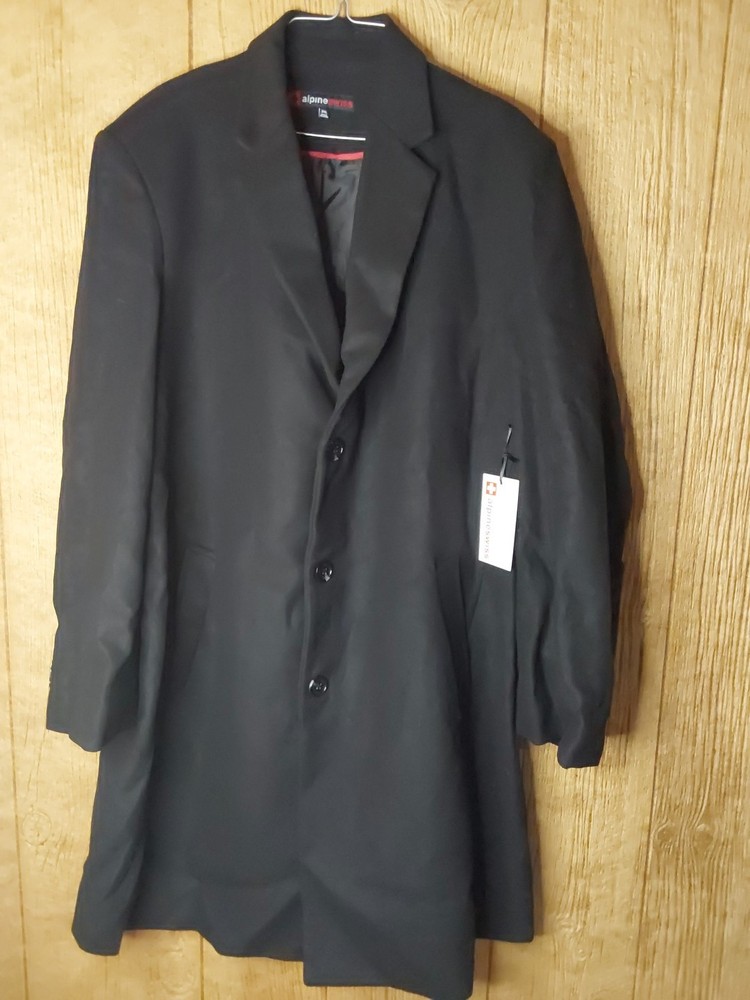 Alpine Swiss Wool Blend Coat - Men's 2XL -Black
