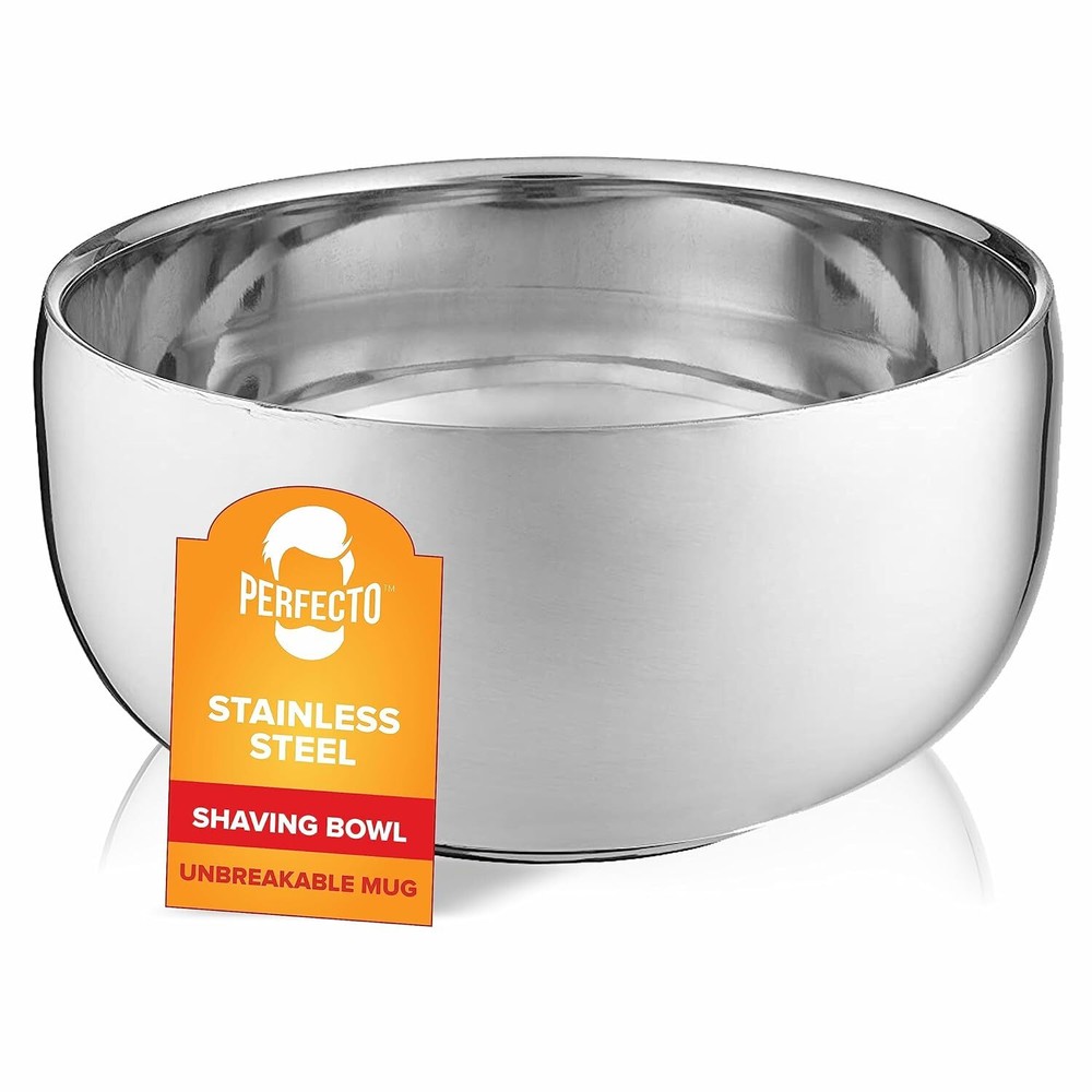 Stainless Steel Shaving Soap Bowl & Mug for Wet Shaving