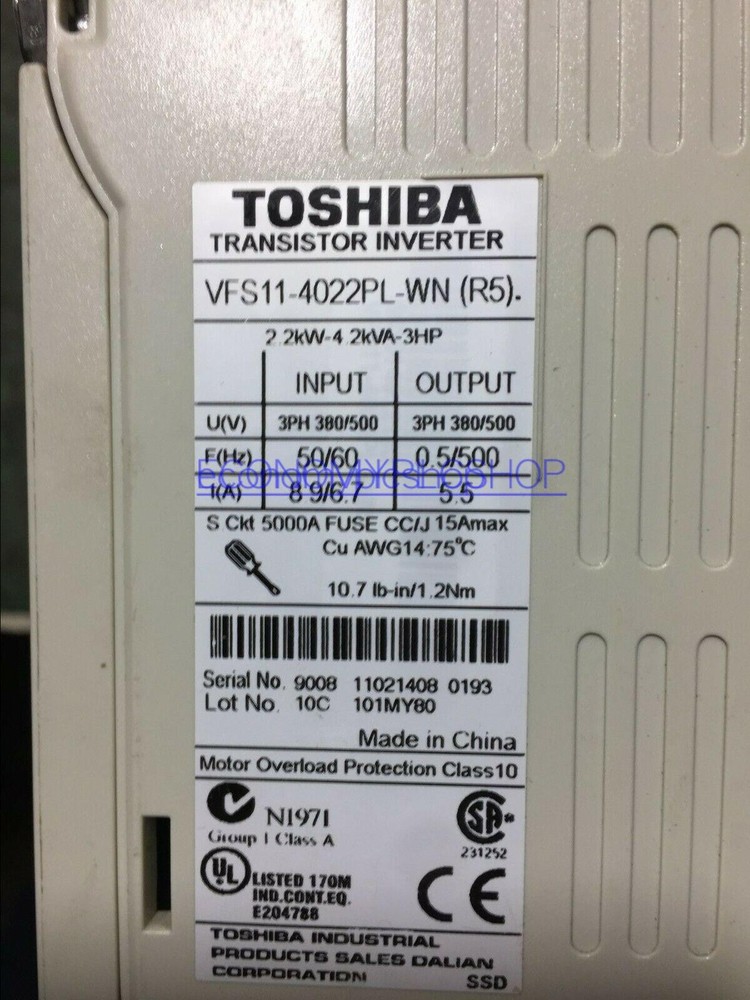 ONE Toshiba Inverter VFS11-4022PL-WN(R5) 380v 2.2kw Tested