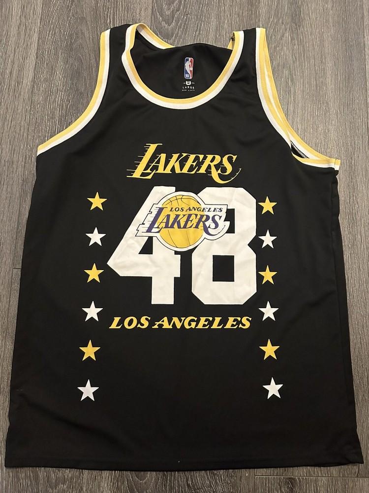 Los Angeles Lakers Black Polyester NBA Basketball Jersey Number 48 Men’s Large