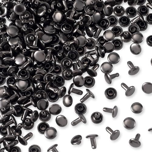 200 Sets Leather Rivet Kit, 8mm/0.3inch Round Double Cap Leathercraft Rivets