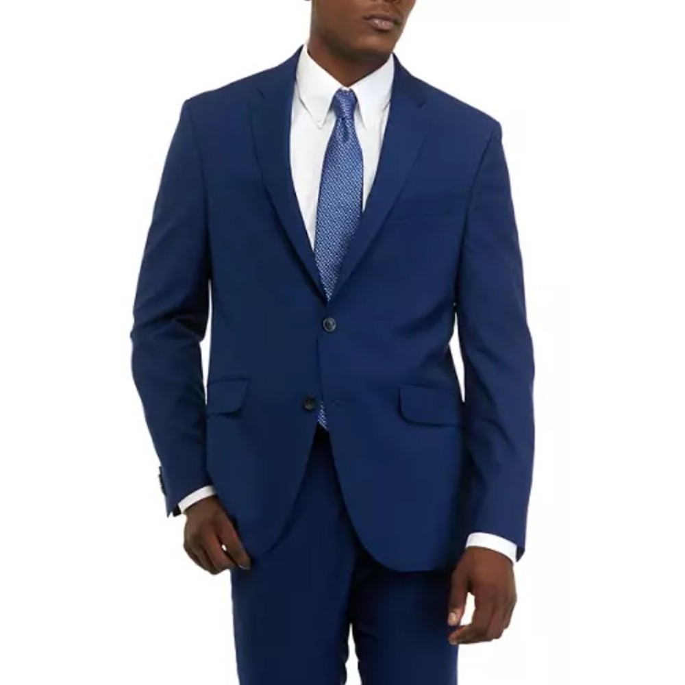 Kenneth Cole Reaction Men's Blue Techni-Cole Classic Slim-Fit Blazer Size 38R