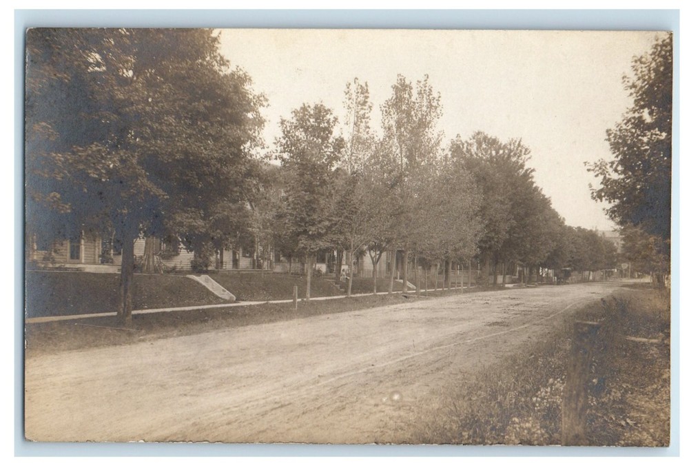 c1910's View Of Dirt Rock Road To Hangerstown Indiana IN RPPC Photo Postcard