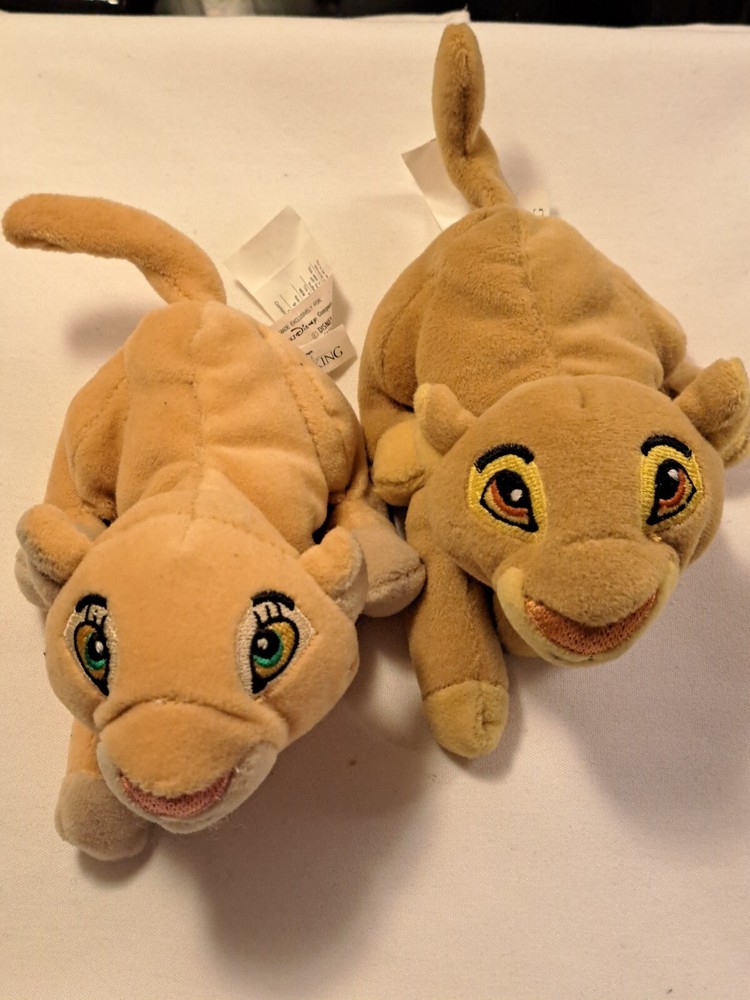 Vintage Disney Lion King Nala & Simba Plush Bean Bag Stuffed Toy