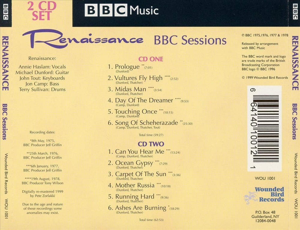 RENAISSANCE BBC SESSIONS NEW CD