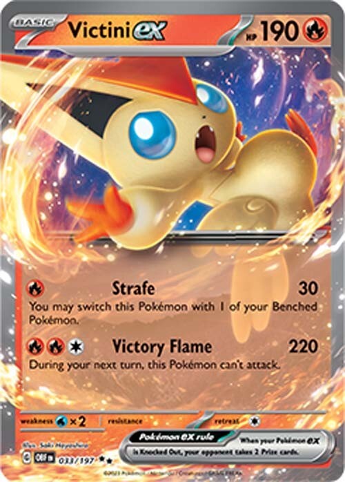 Victini ex Obsidian Flames 033 Pokemon TCG Near Mint Holo English