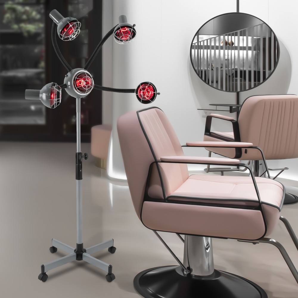 5-Head Infrared Light Heating Therapy Red Lamp Salon Hair Perming Dyeing Styling