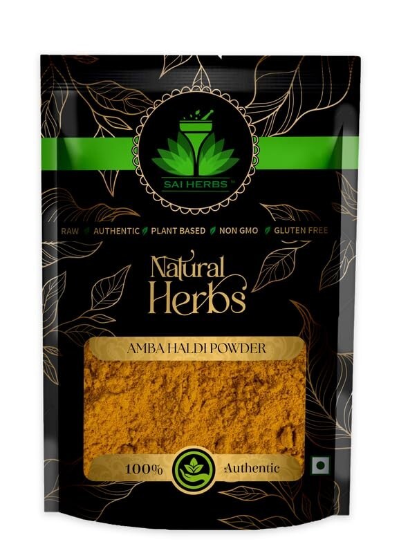 SAI HERBS Amba Haldi Powder for Glowing Skin, Acne Treatment & Scar Removal