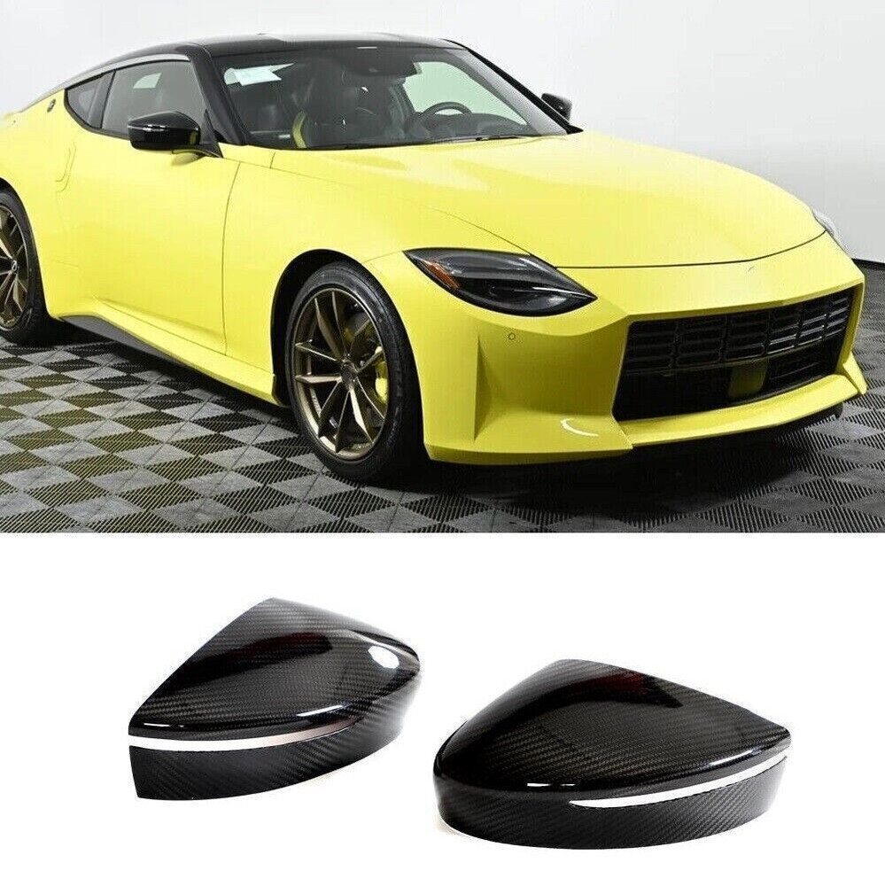 2PCS Real Dry Carbon Fiber Car Side Mirror Cover Add On For Nissan 400Z 2022UP