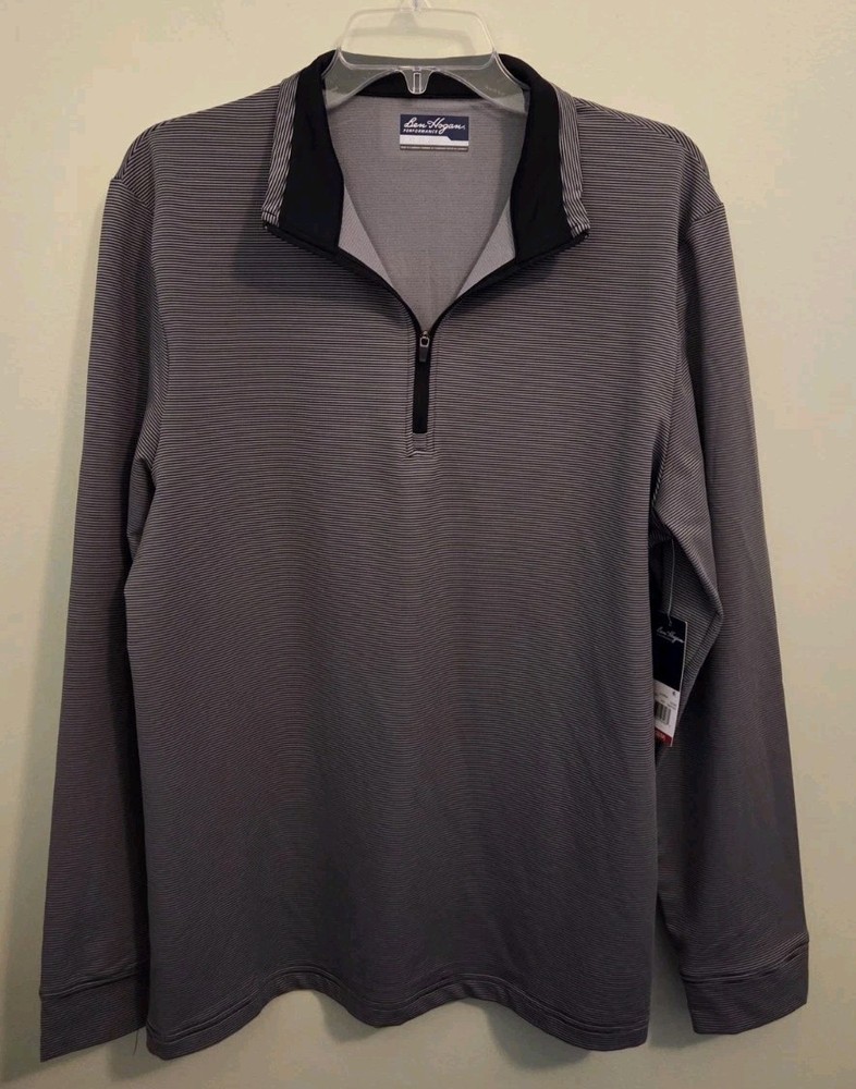 Ben Hogan Men's LARGE Long Sleeve Golf Mock Neck Quarter Zip Pullover #21426