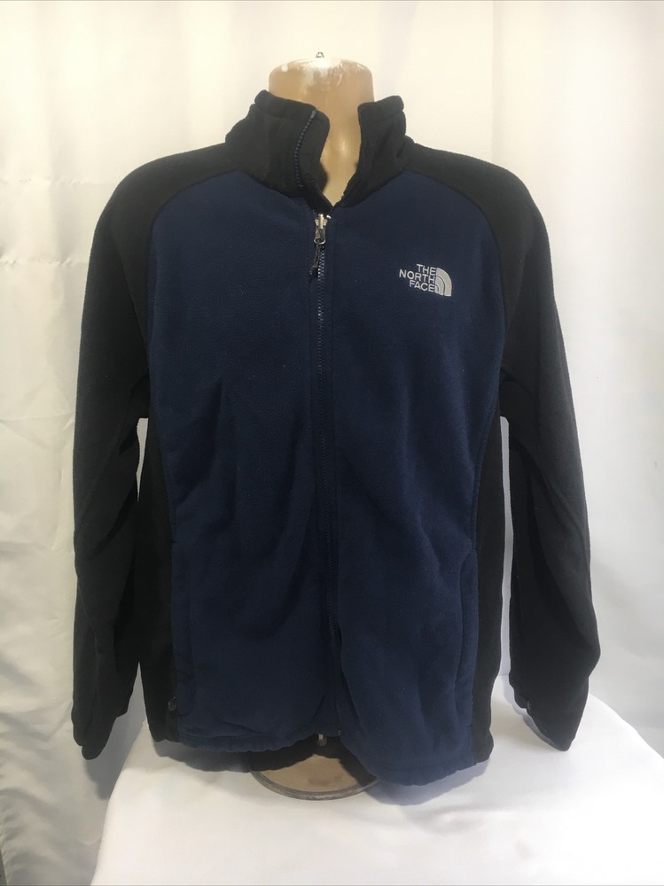 The North Face Mens Blue Black Full Zip Fleece Jacket Size L