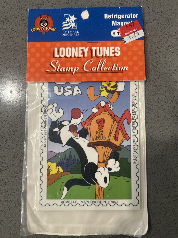Looney Tunes 1997 USPS Stamp Magnet Greeting Card New
