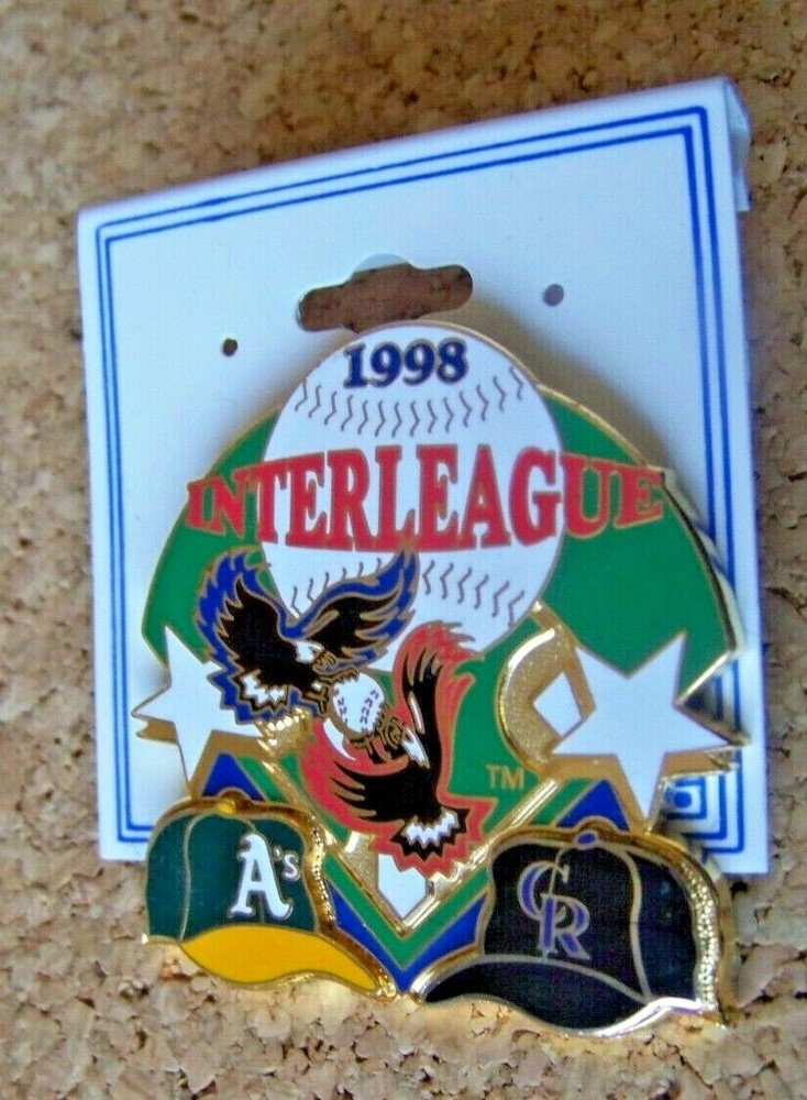 1998 Oakland Athletics A's vs Colorado Rockies Interleague hat pin MLB