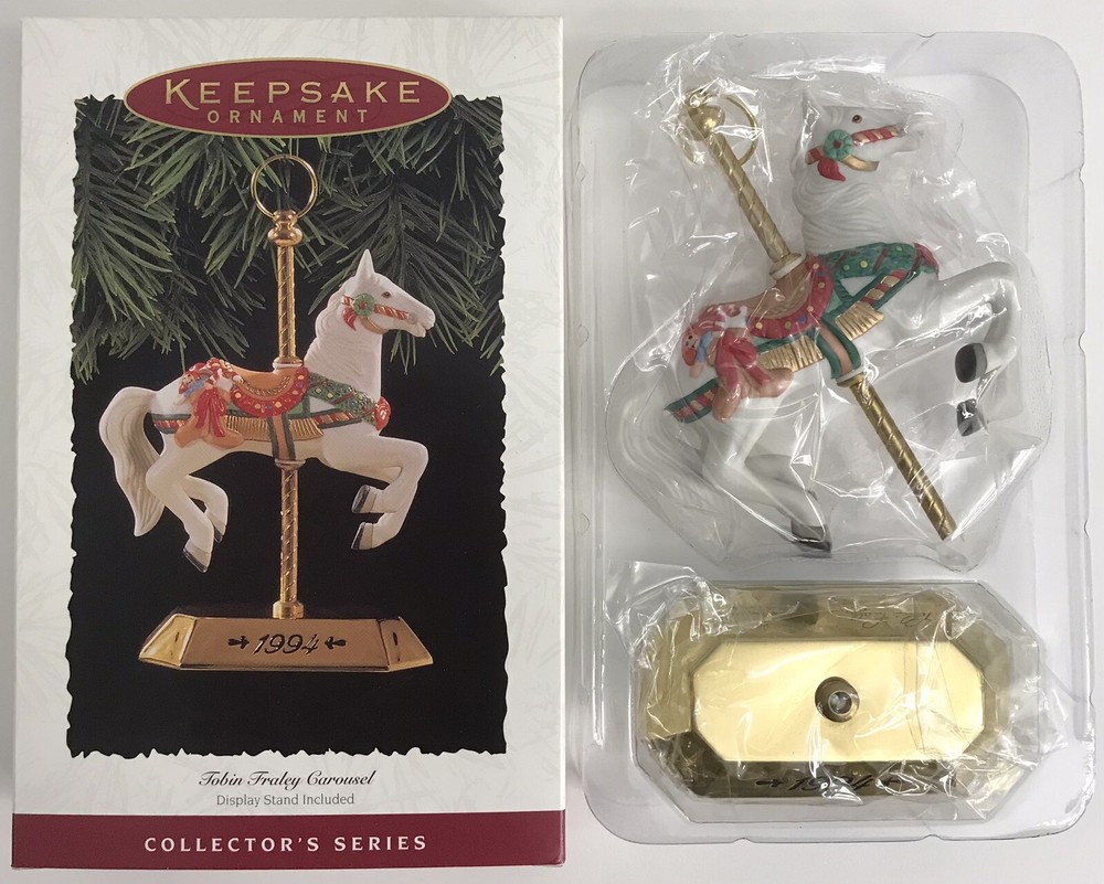 1994 Hallmark Keepsake Christmas Ornament Tobin Fraley Carousel Horse Stand #3