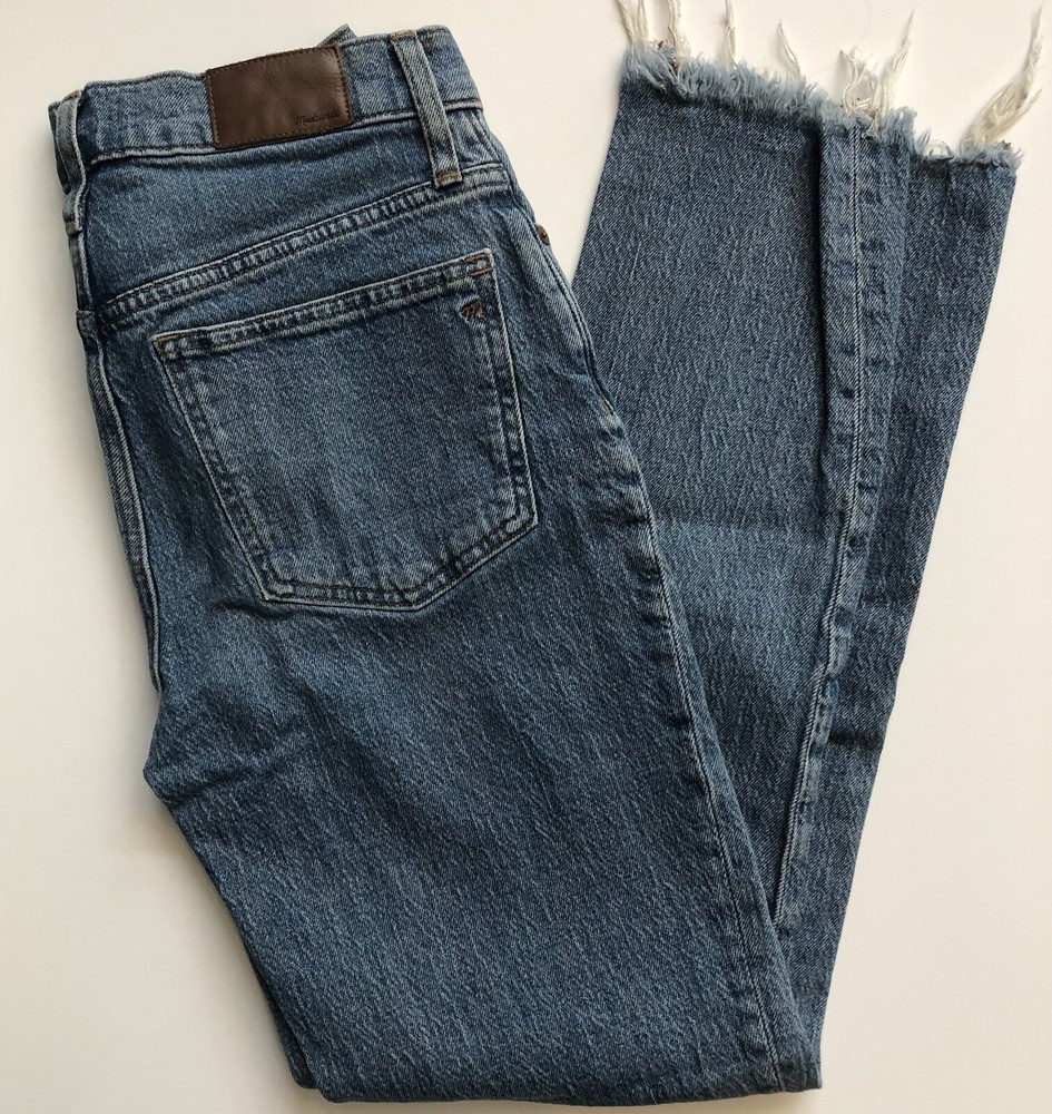 Madewell Womens 26 Perfect Vintage Ainsworth Raw Hem High Rise Jeans AF691