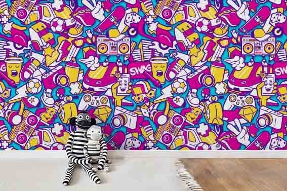3D Graffiti Pattern Wall Murals Wallpaper Murals Wall Sticker