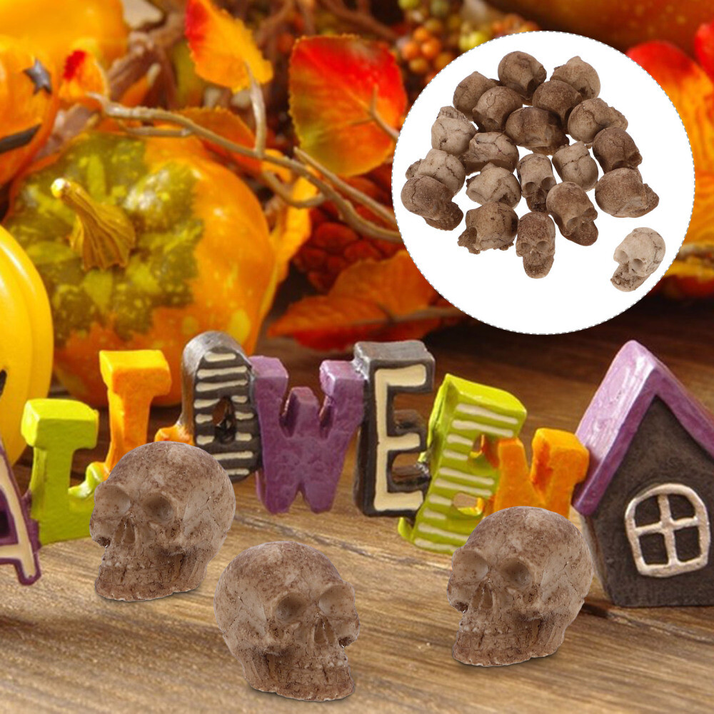 20 Pcs Resin Skull Halloween Photo Props Reusable Decoration Man