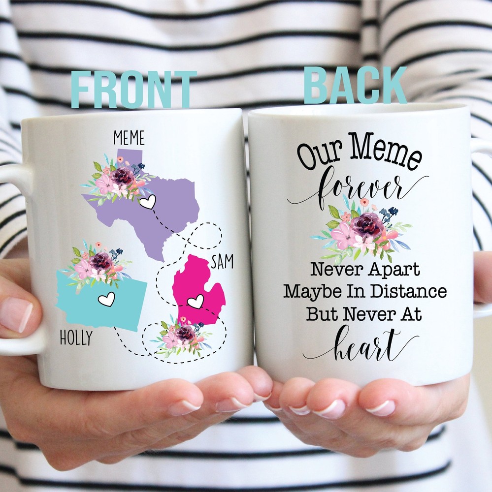 Custom Meme Gift My Meme Forever Never Apart Meme State To State Mug Long