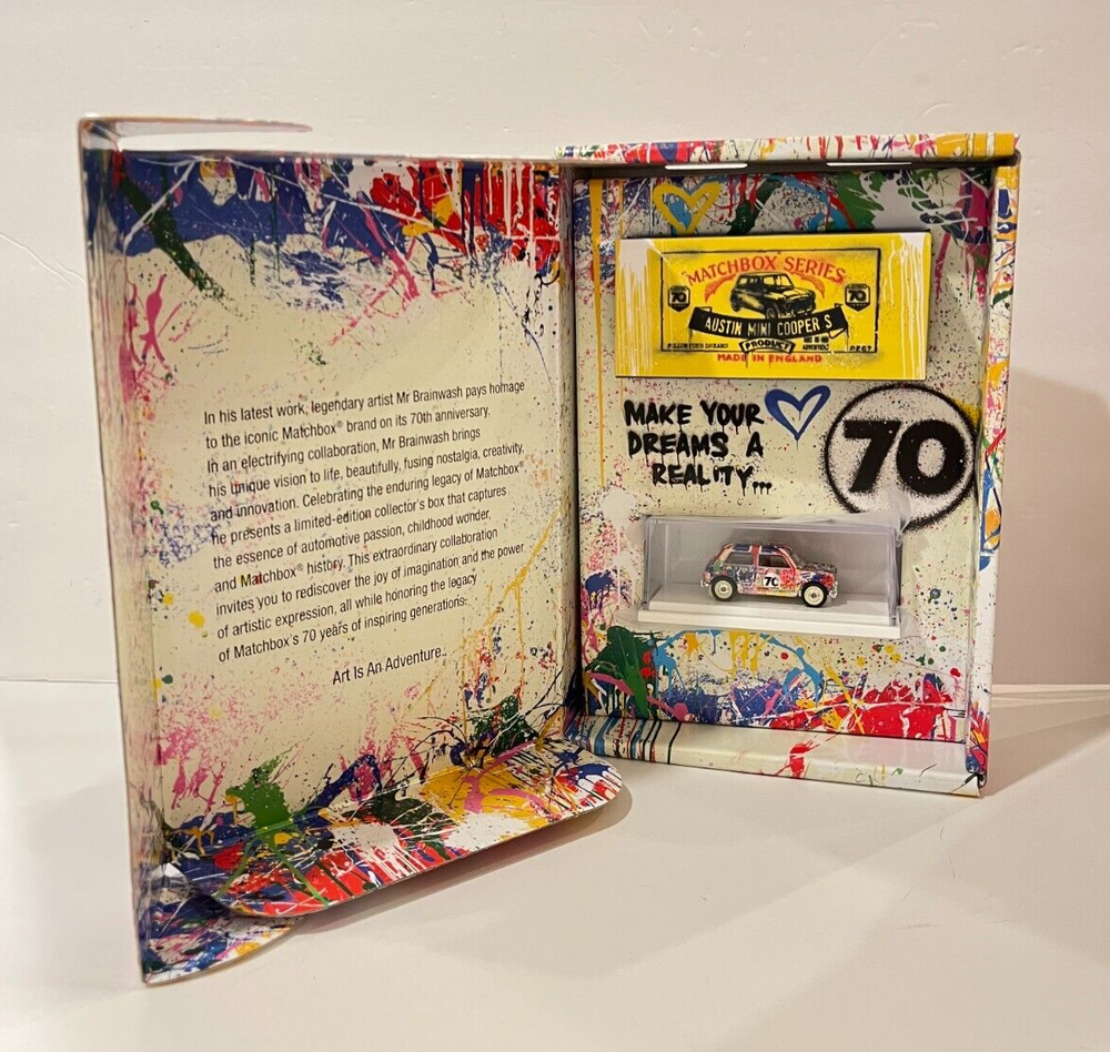 Mattel Creations Matchbox x Mr Brainwash 1964 Austin Mini Cooper S Grafitti ART