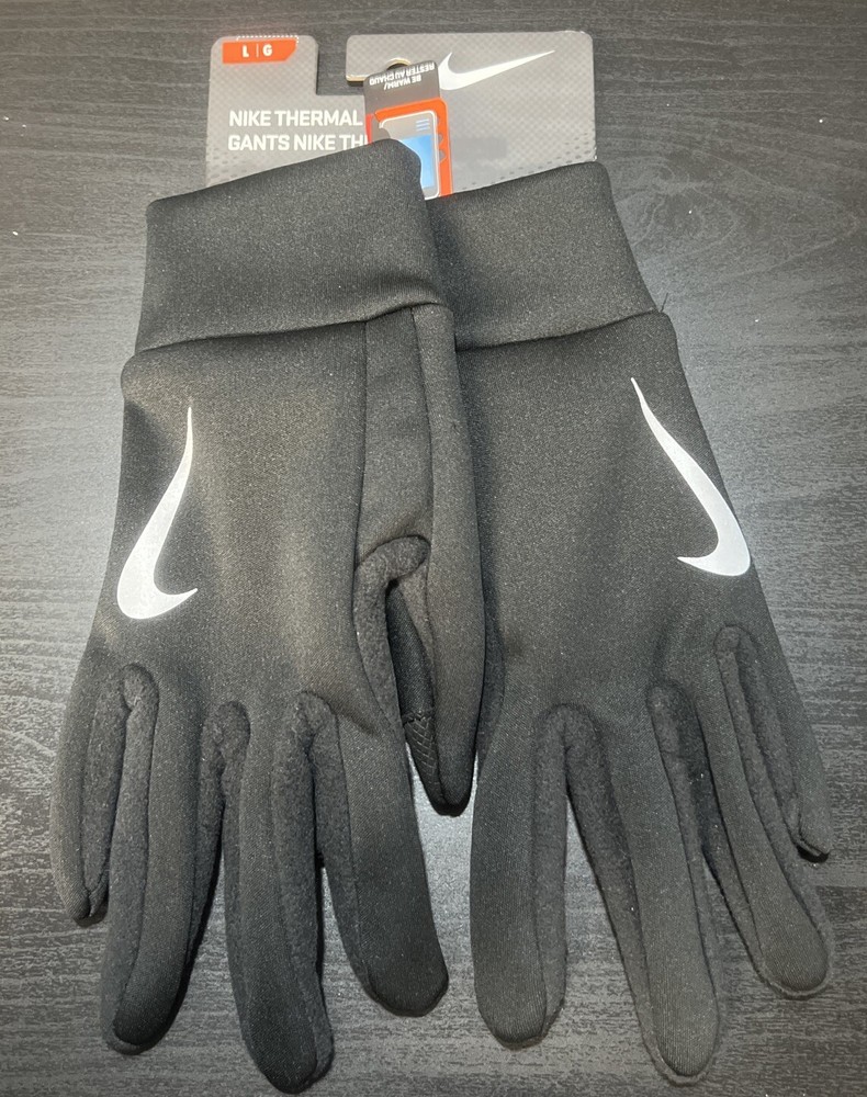 Nike Unisex Thermal Be Warm Touch Screen Running Gloves Black Reflective Large