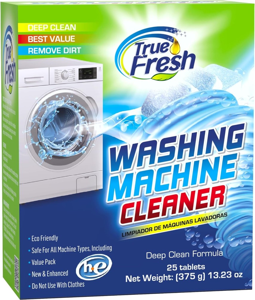True Fresh Washing Machine Cleaner Tablets 25-Pack Deep Clean Front Loaders