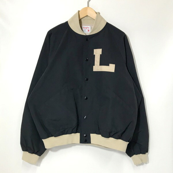 Quigley Cloth Varsity Jacket Retro Casual Outdoor Men'S M Size Black