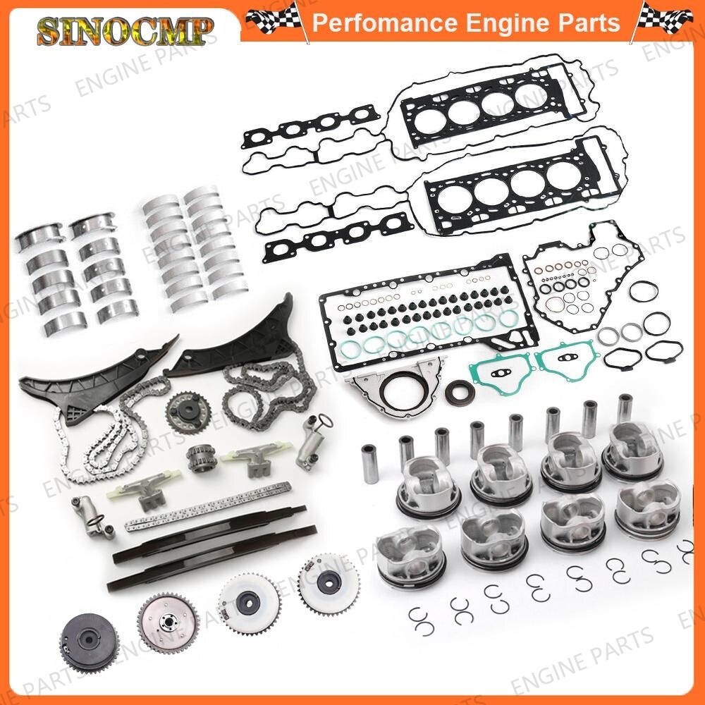 N63 4.4L Engine Rebuild Overhaul Kit & Timing Chain VVT Gear Set For BMW N63B44