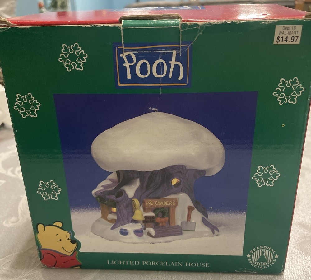Winnie the Pooh Lighted Porcelain House Display Seasonal Limited Edition with Original Box  -image