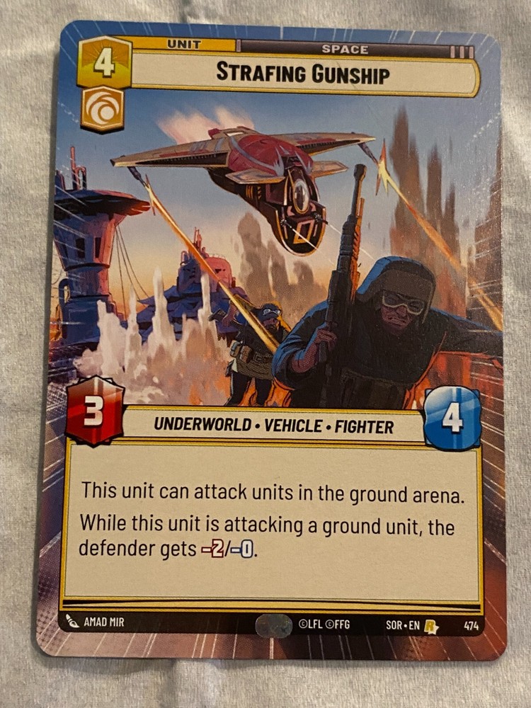 STAR WARS UNLIMITED TCG SoR STRAFING GUNSHIP Hyperspace Card NM