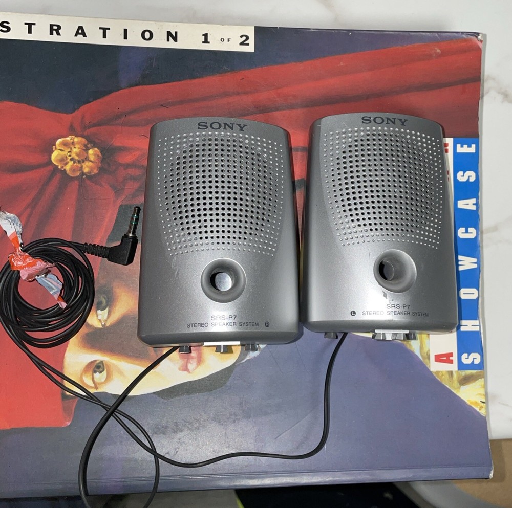 Sony SRS-P7 Stereo Speaker System Desktop Silver Small Portable Wired 4