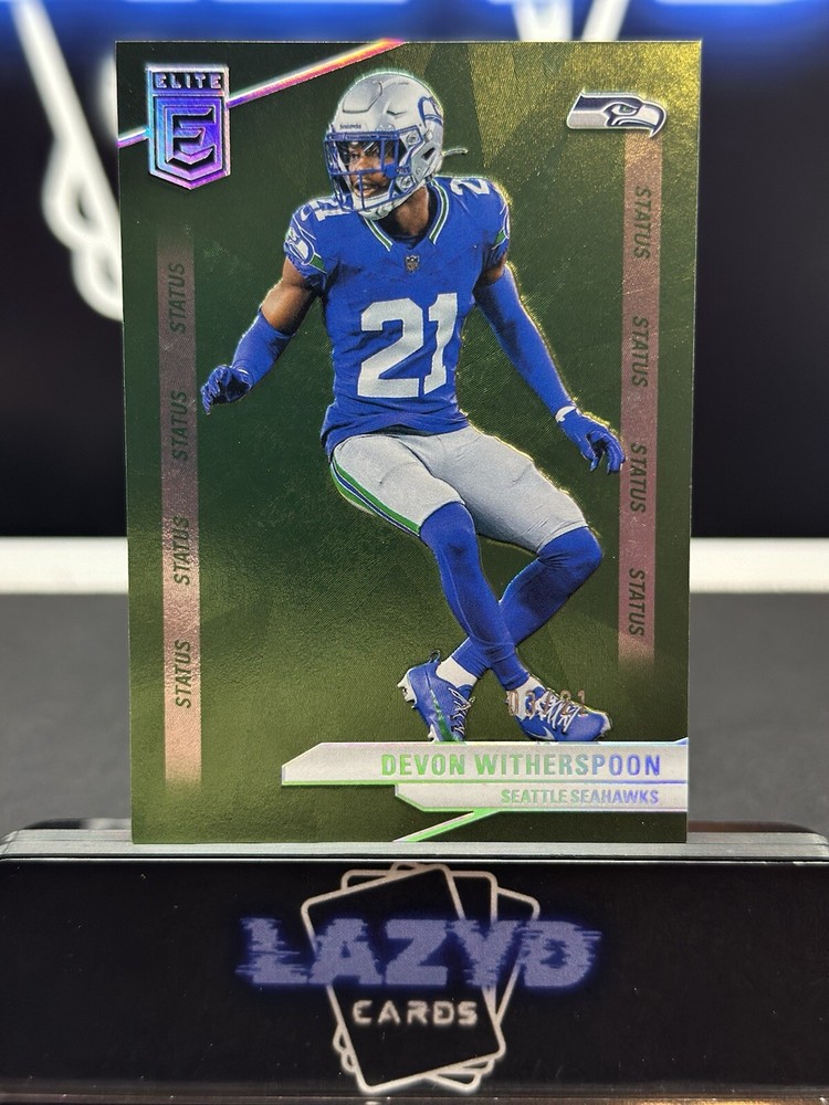 2024 Elite Football Devon Witherspoon Green Status /21 Jersey Match Serial #