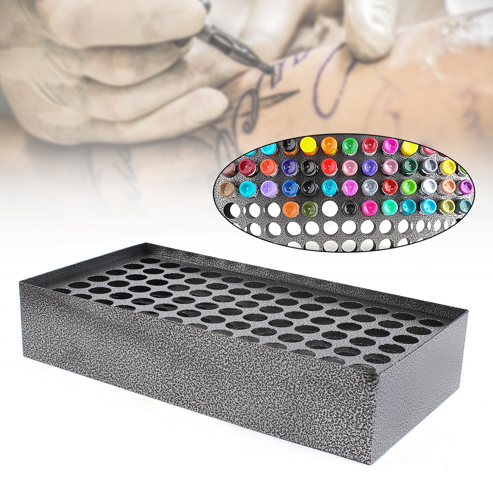 78 Holes Tattoo Ink Rack Shelf Holder Wall Mounted Tattoo Bottle Display Stand