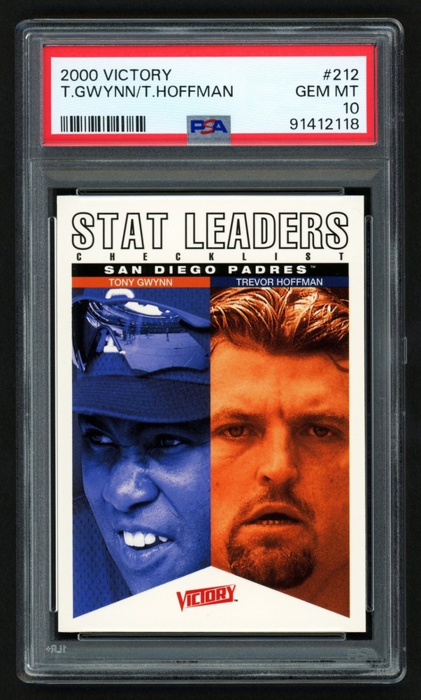 2000 Victory Tony Gwynn Trevor Hoffman #212 Padres Leaders HOF PSA 10 Gem Mint