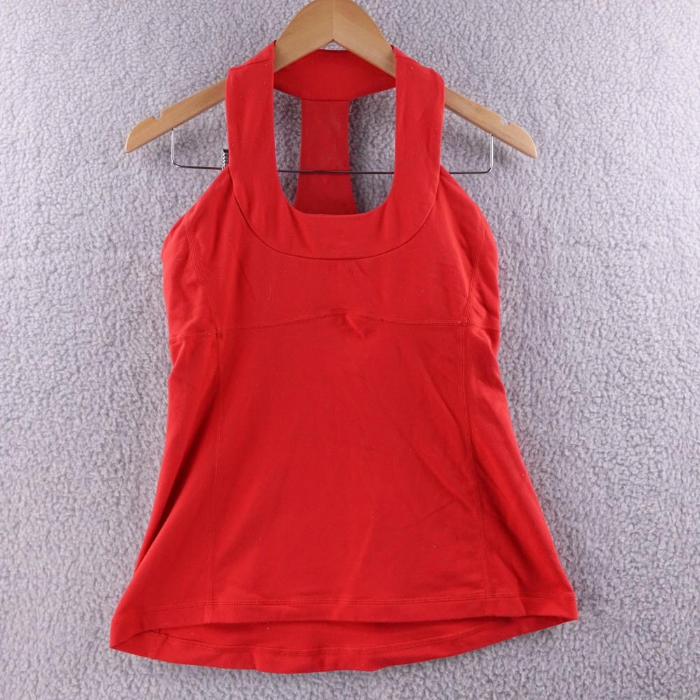Lululemon Red Racerback Tank Top Athletic Workout Athleisure Size 8 Gym Stretch