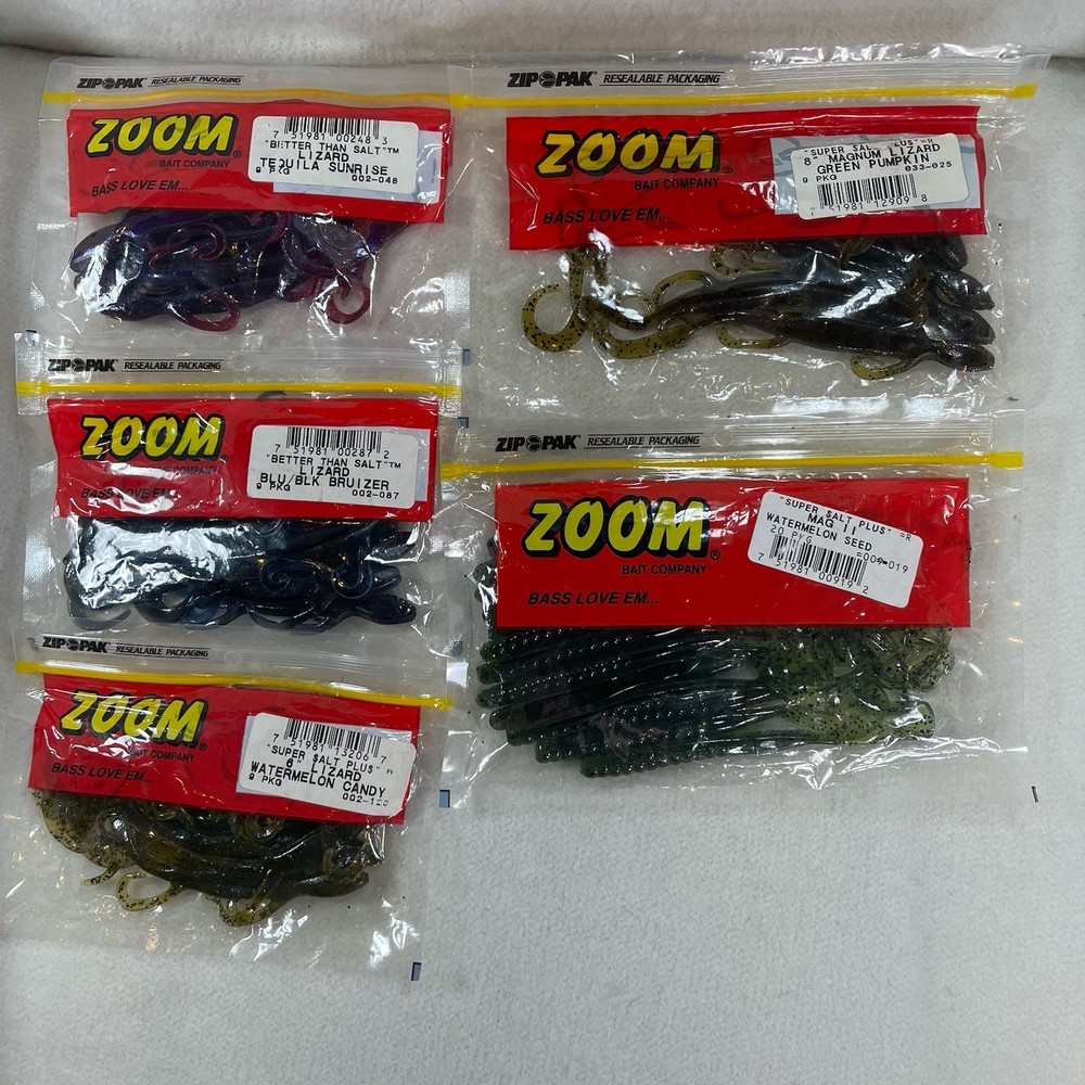 Zoom Lot4 Lizards- 9 Pc Pk Assort & 1 Mag II Watermelon Seed-20 Pc Pk