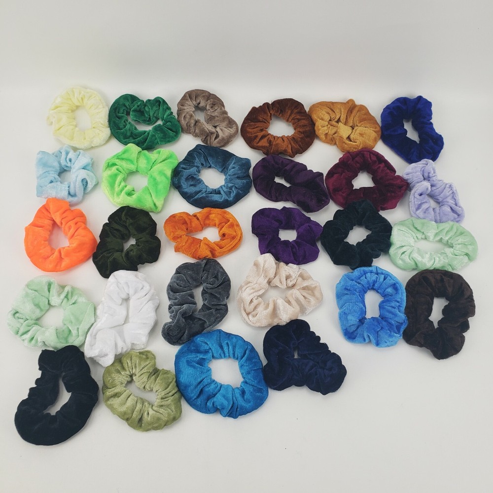 28 Pcs Hair Ponytailer Scrunchies Ties Elastic Bans Fashion Trends Multicolor