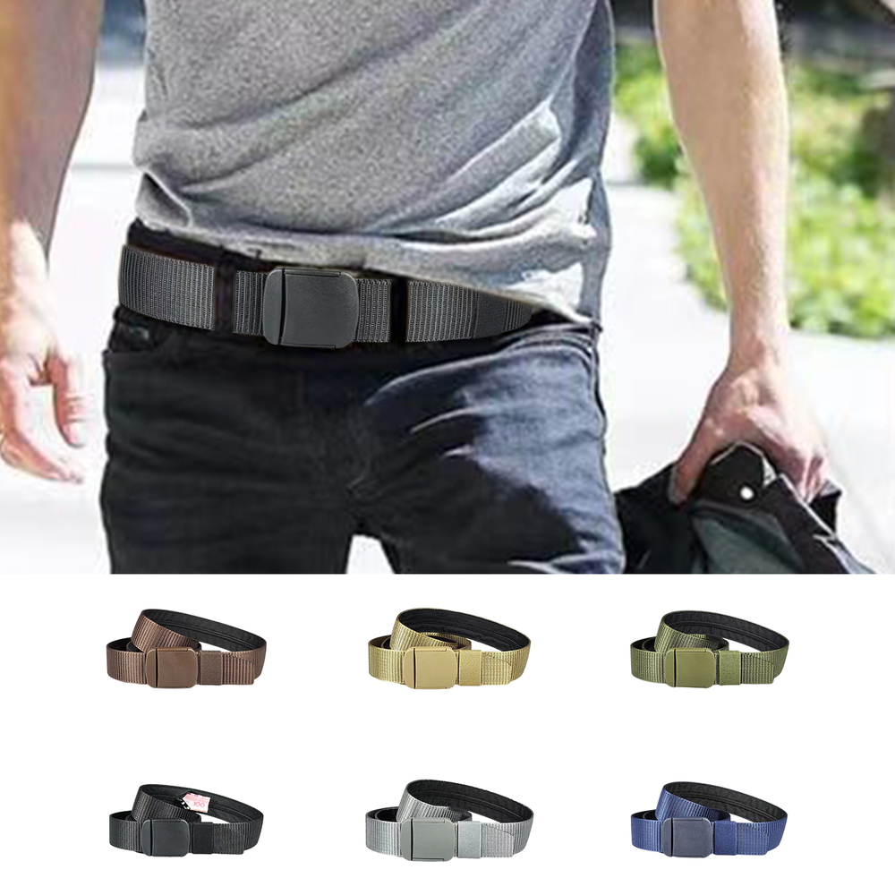 Men's Outdoor Nylon Canvas Belt Buckle Strap Waistband Travel Camping Belt