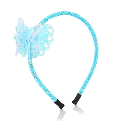 Hairband, Blue Sequin Butterfly Shaped Hair Hoop, Cute Elastic Hair
