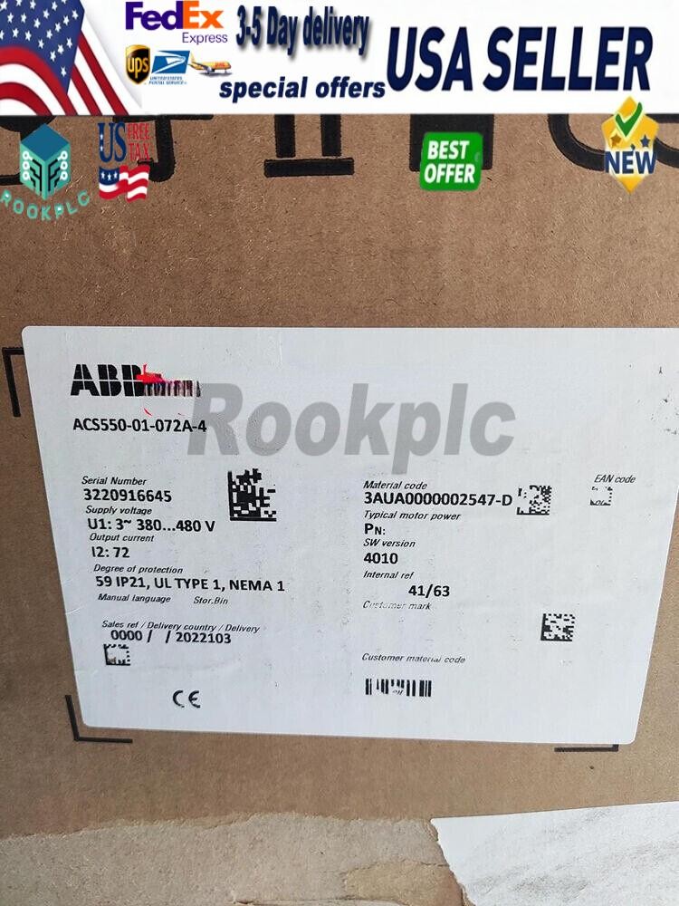 1PC Brand New ABB ACS550-01-072A-4 Inverter ACS55001072A4 37KW No Keypad