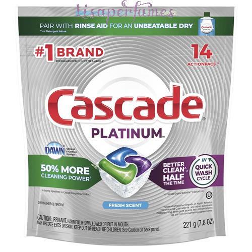 Cascade Platinum Dishwasher Detergent Pods Fresh Scent 14 Actionpacs 7.8oz