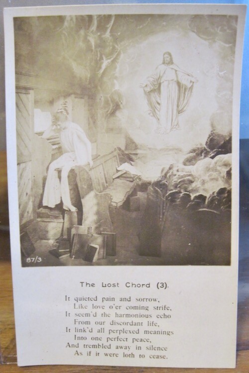 VTG Song RPPC Postcard THE LOST CHORD Bamforth Life Model Series Real Photo 87/3