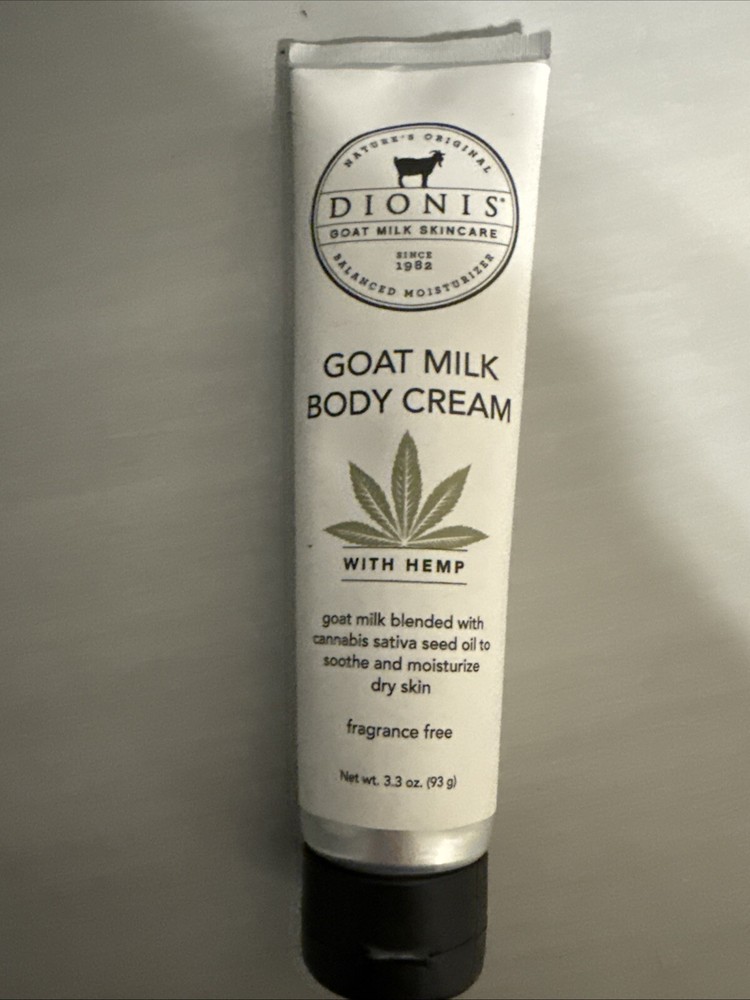 1 DIONIS  GOAT MILK BODY CREAM SKINCARE + HEMP Large 3.3 FL Oz