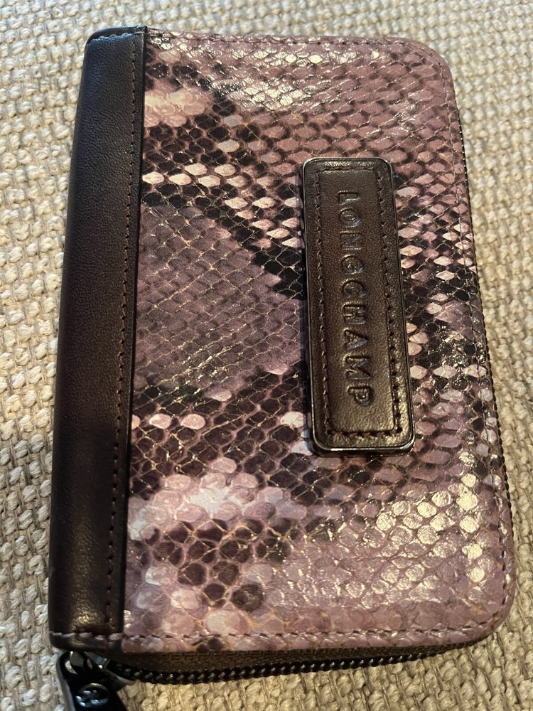 Longchamp  Ladies Leather Compact Wallet ' Snake' - Never used 5 inch x 3 inch