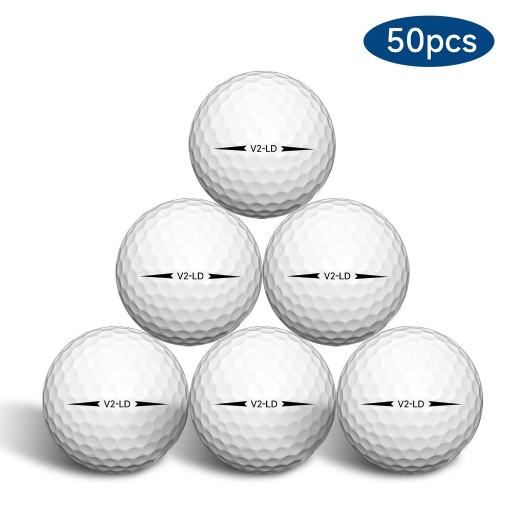 50pcs 2-Layer Golf Balls Max Distance, Spin Control, Durable, Precision New